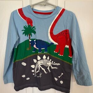 Mini Boden Dino Discovery Long Sleeve Shirt - Blue and Red